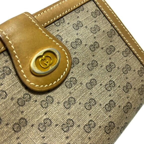 Auth GUCCI Old Gucci/Micro GG - Brown Dark Brown PVC Leather Bifold Wallet - Picture 5 of 9